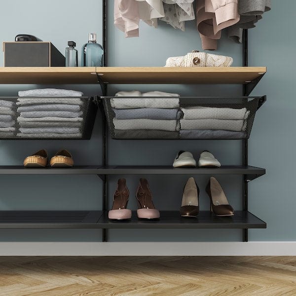 Ikea BOAXEL - Wardrobe combination, anthracite/oak, 125x40x201 cm