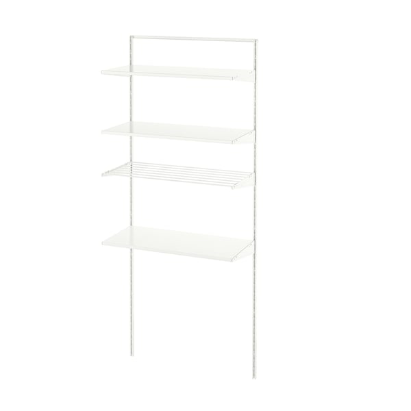 BOAXEL laundry combination, white/metal, 82x40x201 cm