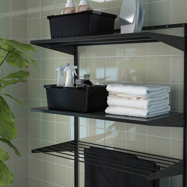 BOAXEL shelf, metal anthracite, 80x40 cm