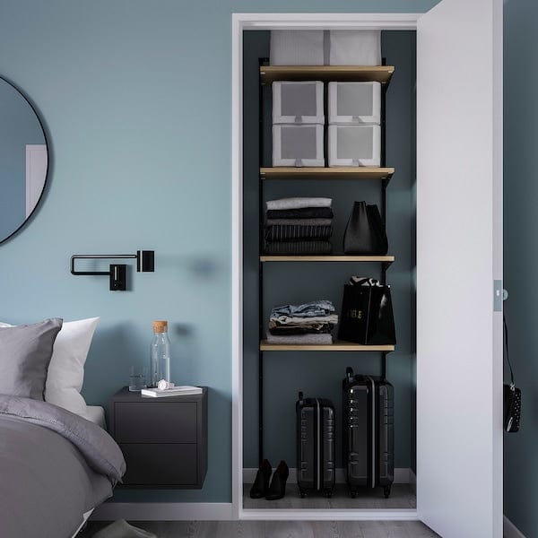 Ikea BOAXEL - Shelving unit, anthracite/oak, 62x40x201 cm