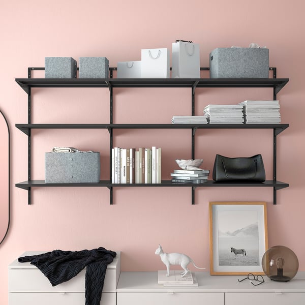 BOAXEL shelving unit, anthracite, 187x40x101 cm