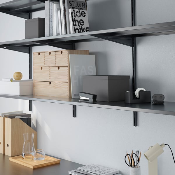 BOAXEL shelving unit, anthracite, 187x40x101 cm