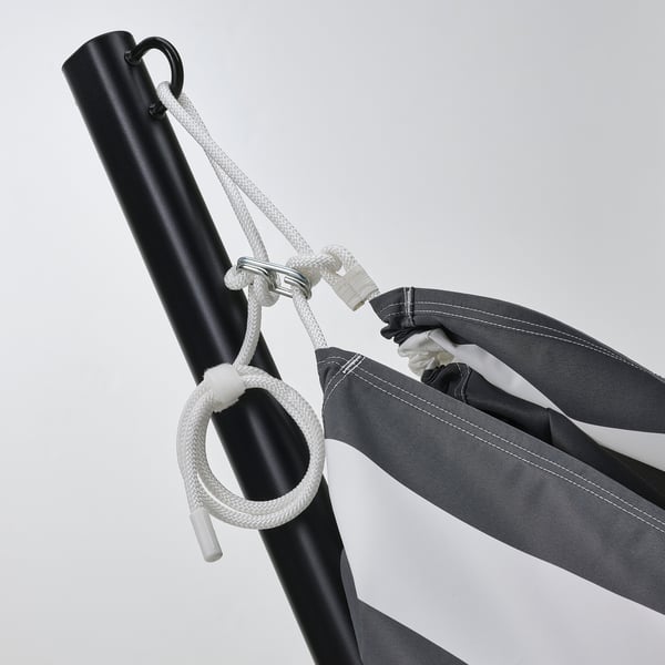 BOCKÖN / HAMNÖN hammock with stand, black/anthracite white, 308x100 cm