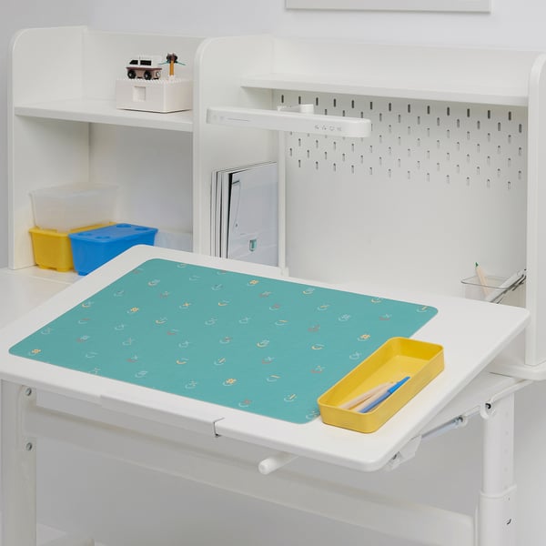 BÖNSYRSA desk pad, turquoise, 60x37 cm