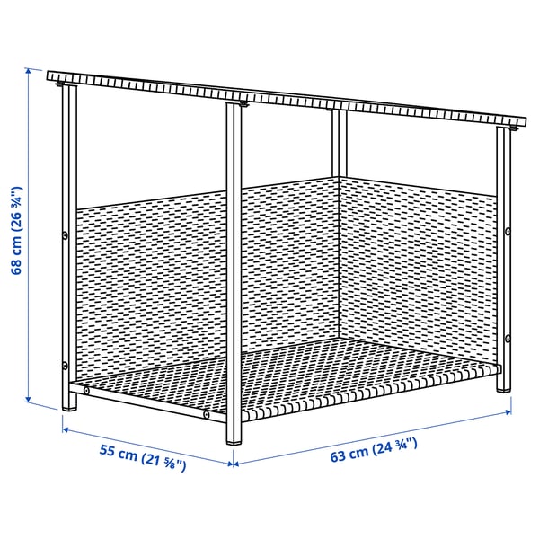 BOLMSÖ dog bed, outdoor dark grey, 63x68x55 cm