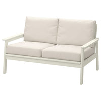 BONDHOLMEN 2-seat sofa, outdoor, white/beige/Frösön/Duvholmen beige, 124x88x81 cm