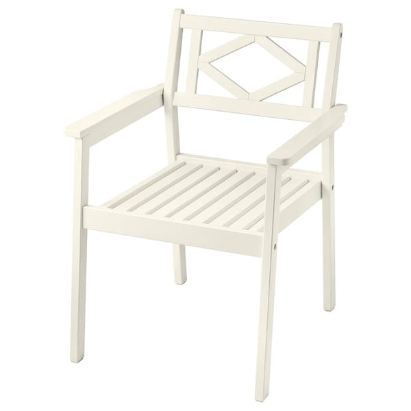Ikea BONDHOLMEN - Chair with armrests, outdoor, white/beige