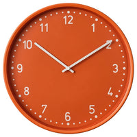BONDIS wall clock, orange, 38 cm