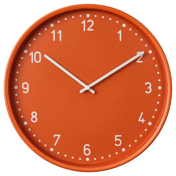 BONDIS wall clock, orange, 38 cm