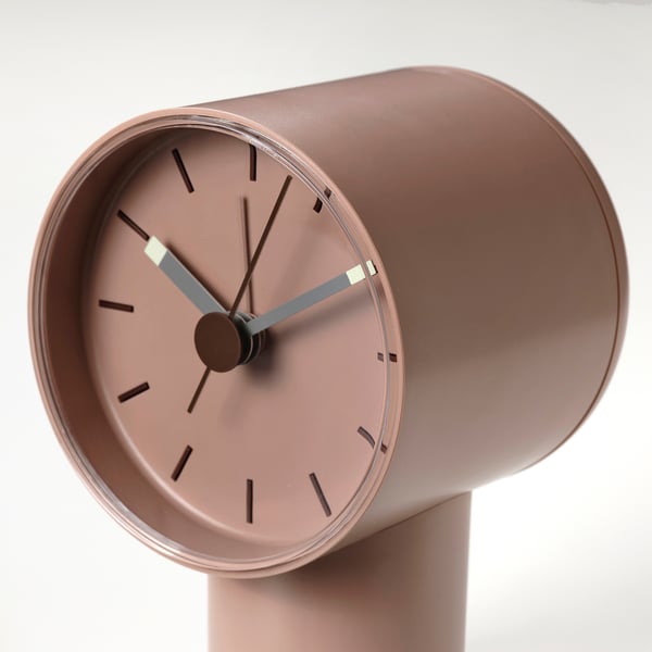 BONDTOLVAN alarm clock, analog/pale pink, 8x9 cm