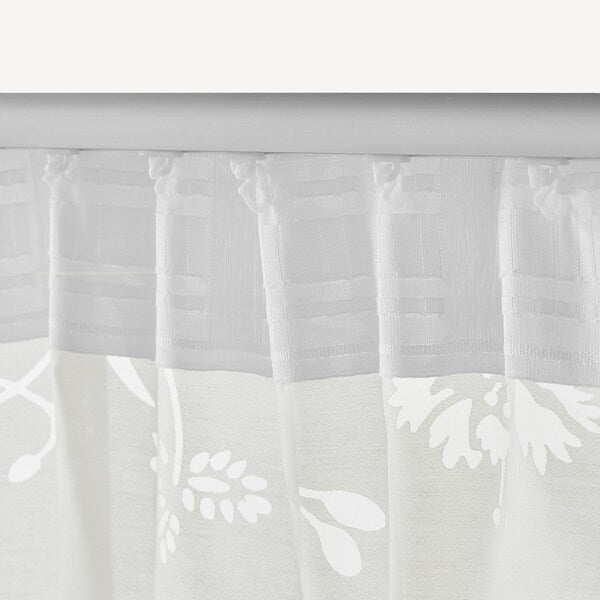 BORGHILD sheer curtains, 1 pair, white/with heading tape, 300x145 cm