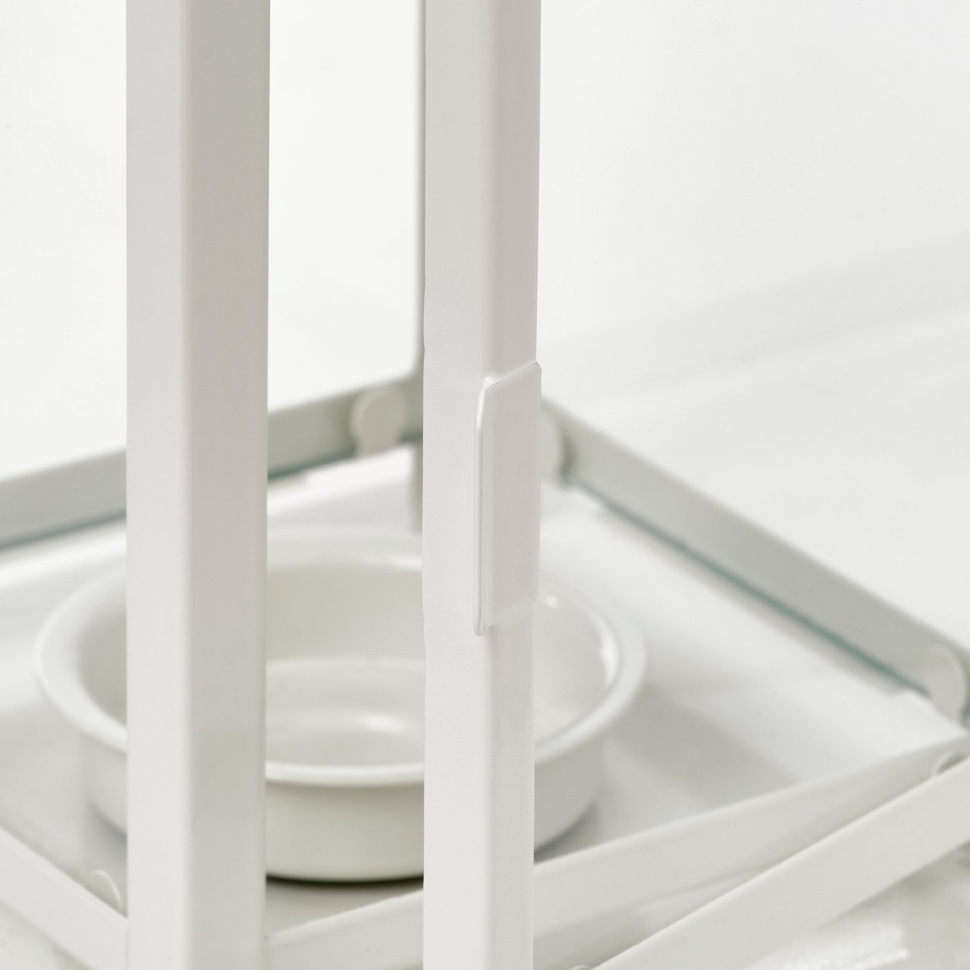 BORRBY lantern for tealight, in/outdoor white, 20 cm