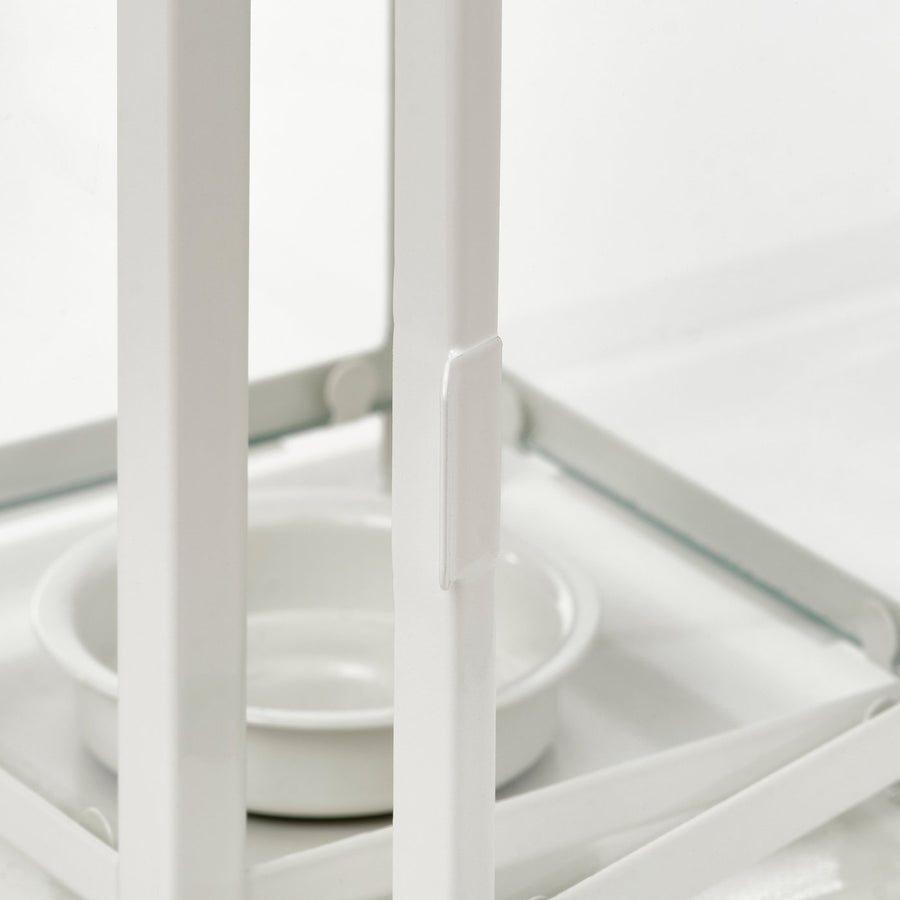 BORRBY lantern for tealight, in/outdoor white, 20 cm
