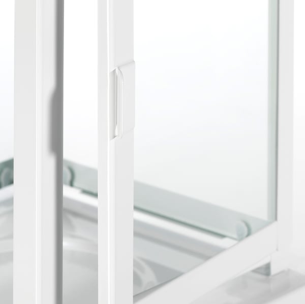 BORRBY lantern for block candle, in/outdoor white, 28 cm