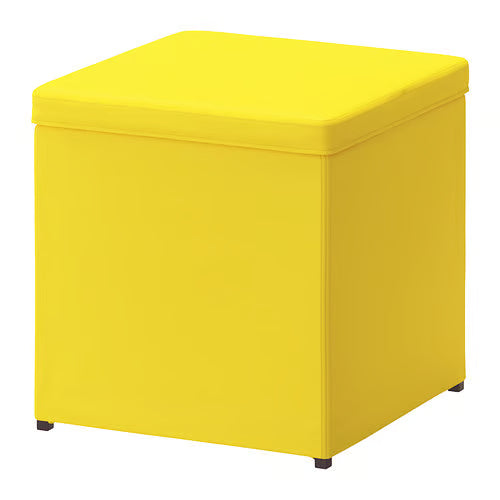 BOSNÄS Footstool with storage, Ransta yellow, 36×36×36 cm