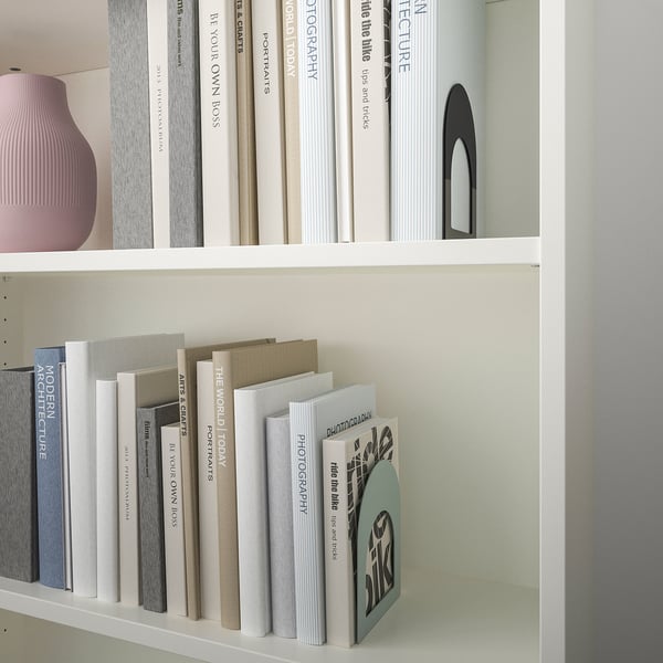 BOTTNA book-end, light grey-green/anthracite, 13x15 cm, 2 pack