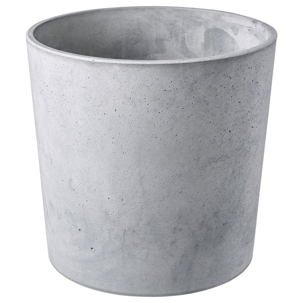 BOYSENBÄR plant pot, in/outdoor light grey, 24 cm