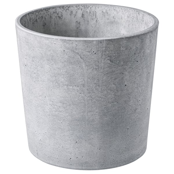 BOYSENBÄR plant pot, in/outdoor light grey, 19 cm