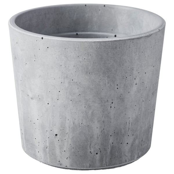 BOYSENBÄR plant pot, in/outdoor light grey, 9 cm
