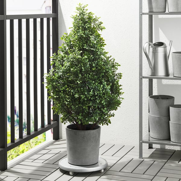 BOYSENBÄR plant pot, in/outdoor light grey, 19 cm