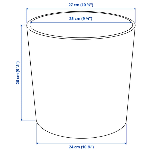 BOYSENBÄR plant pot, in/outdoor light grey, 24 cm