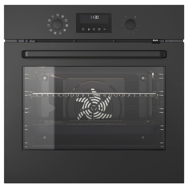 BRÄNDBO forced air oven, IKEA 500 black, 150.0x59.4 cm