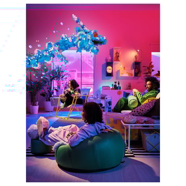 BRÄNNBOLL inflatable gaming lounge chair, bright orange, 85x43x85 cm