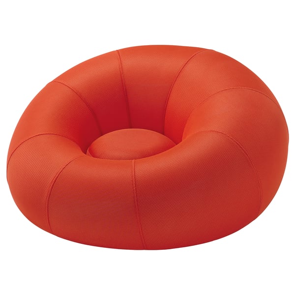 BRÄNNBOLL inflatable gaming lounge chair, bright orange, 85x43x85 cm