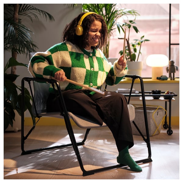 BRÄNNBOLL gaming easy chair, grey/black, 62x81x85 cm