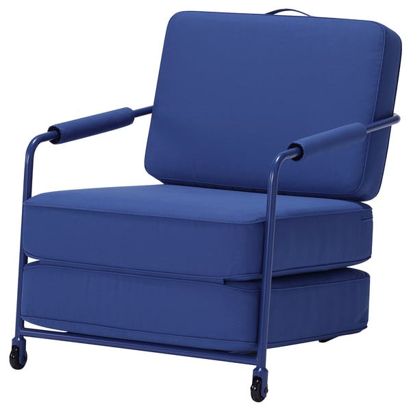BRÄNNBOLL gaming lounge chair, Knisa bright blue, 65x80x88 cm