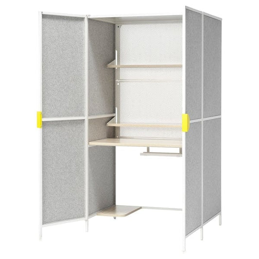 Ikea BRÄNNBOLL - Gaming station, light gray/white,100x72x180 cm