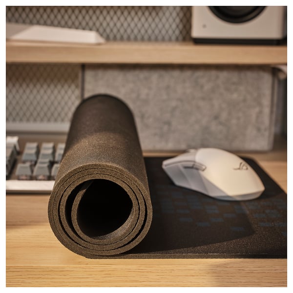 BRÄNNBOLL gaming mouse pad, black/patterned, 90x40 cm