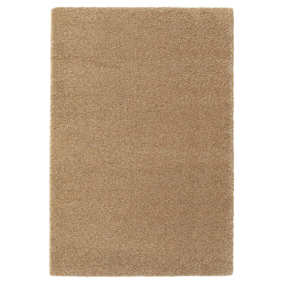 BREVBÄRARE rug, high pile, deep beige, 160x230 cm