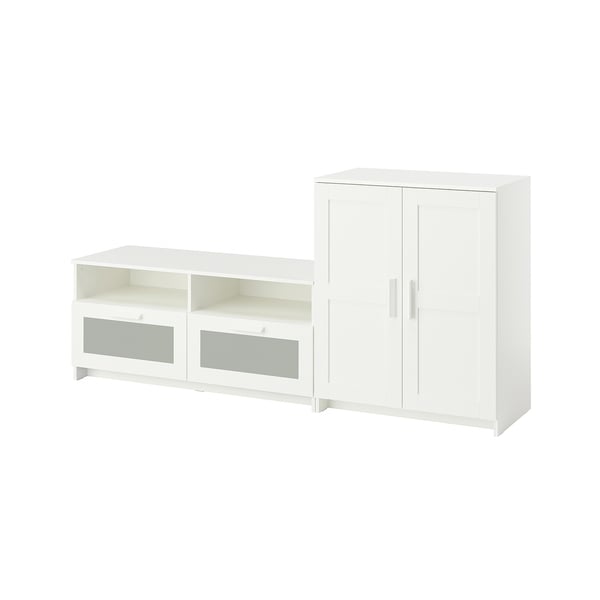 BRIMNES TV storage combination, white, 200x41x95 cm