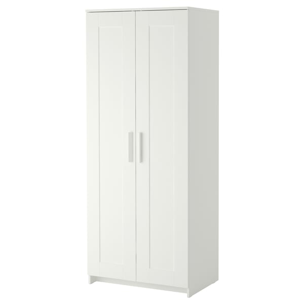BRIMNES wardrobe with 2 doors, white, 78x190 cm