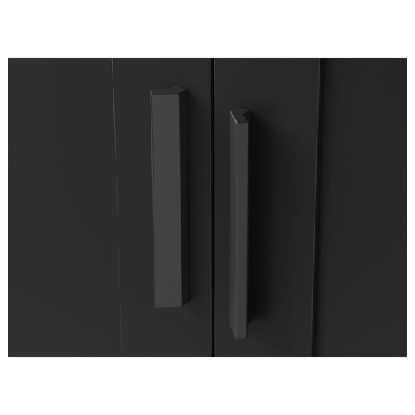 BRIMNES wardrobe with 3 doors, black, 117x190 cm