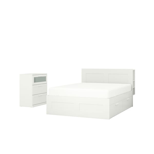 BRIMNES bedroom furniture, set of 2, white, 140x200 cm