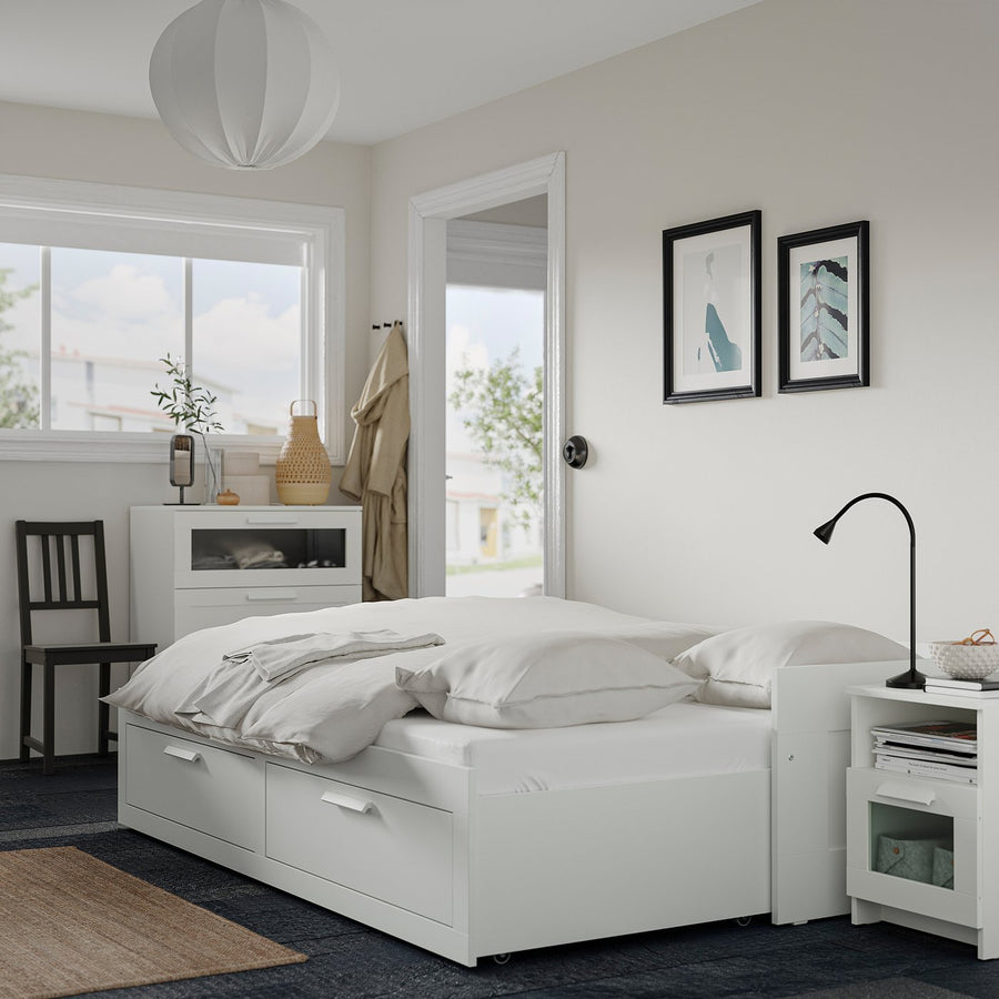 BRIMNES bedroom furniture, set of 3, white, 80x200 cm
