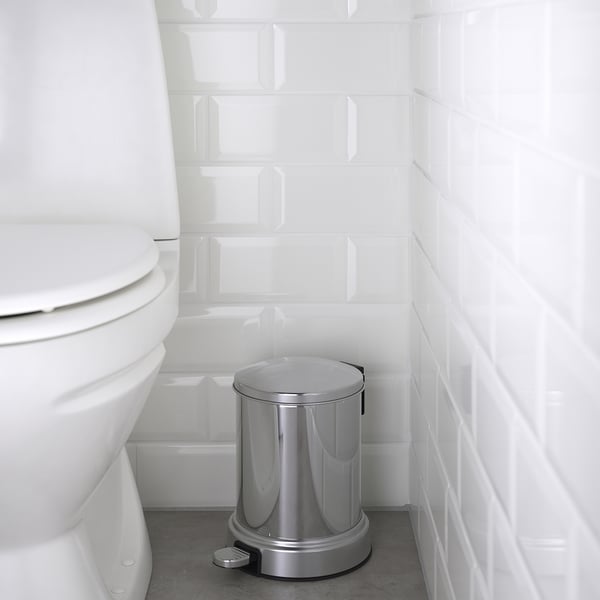 BROFJÄRDEN waste bin, chrome effect, 4 l