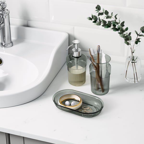 BROFJÄRDEN 3-piece bathroom set, grey