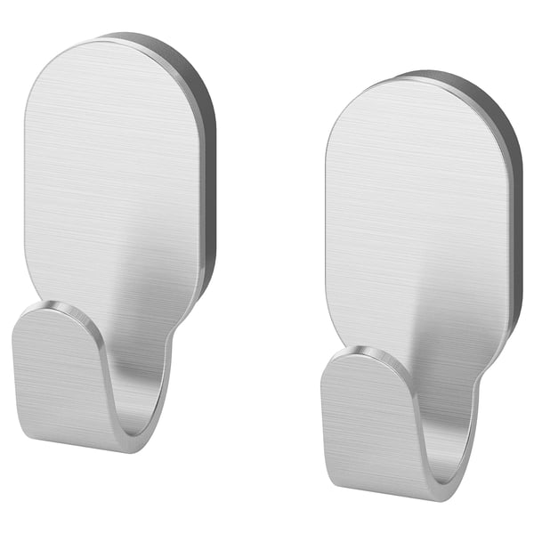 BROGRUND hook, stainless steel, 3x7x4 cm, 2 pack