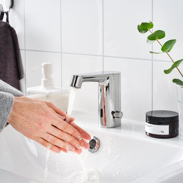 BROGRUND wash-basin mixer tap with sensor, chrome-plated