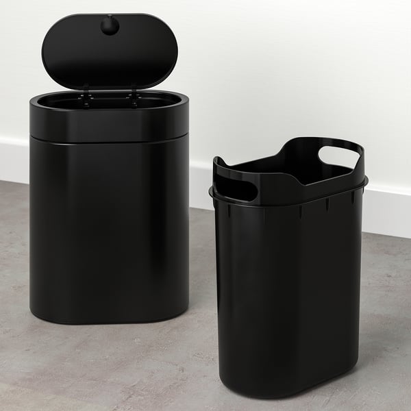 BROGRUND touch top bin, black, 4 l