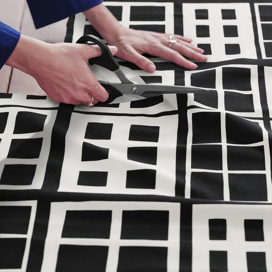BROKAKLEJA pre-cut fabric, black/geometric, 150x300 cm