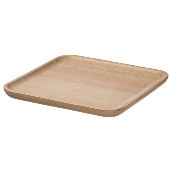 BROKFINK decoration dish, beech, 20x20 cm
