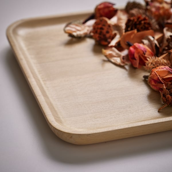 BROKFINK decoration dish, beech, 20x20 cm