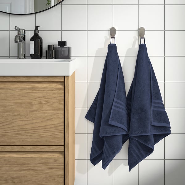 BROKGLIM hand towel, dark blue, 50x100 cm