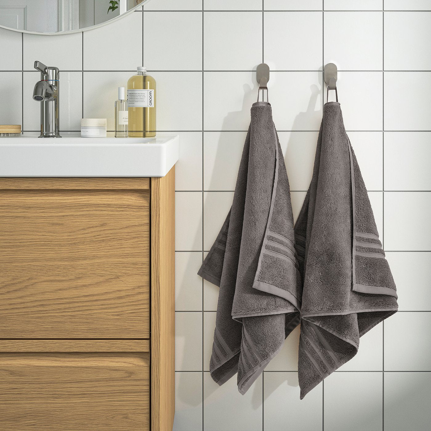 BROKGLIM hand towel, grey, 100x50 cm