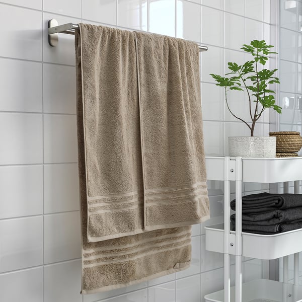 BROKGLIM bath sheet, beige, 100x150 cm