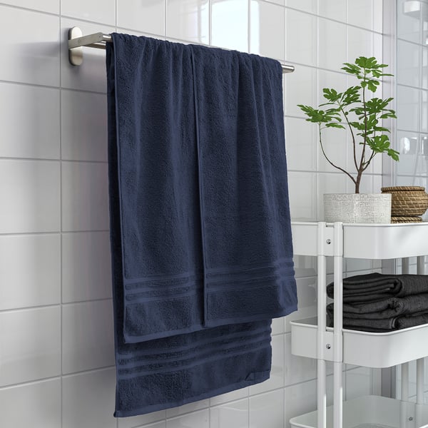 BROKGLIM bath sheet, dark blue, 100x150 cm